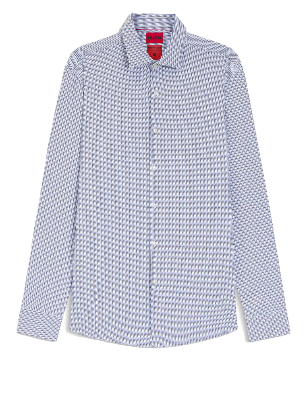 HUGO Slim‑Fit Overhemd Kenno – Blauw-90% polyamide, 10% elastaan-HEREN SHIRTS-Blauw