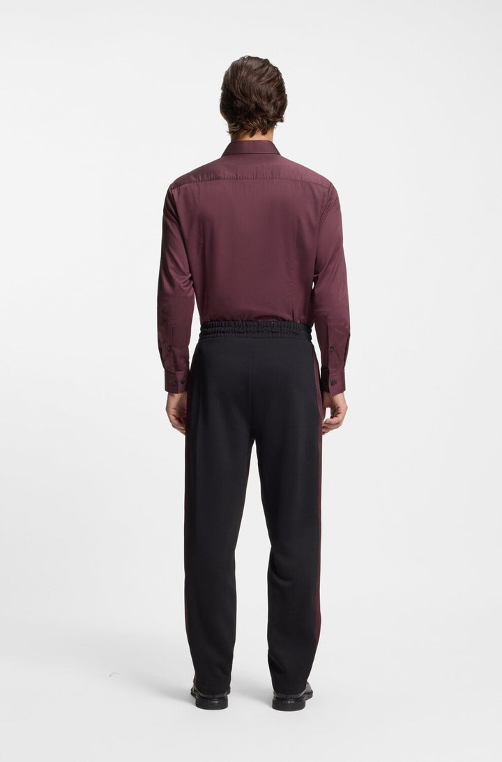HUGO slim‑fit overhemd stretchtwill – Bruin-75% viscose, 23% polyester, 2% elastaan-HEREN SHIRTS-Bruin
