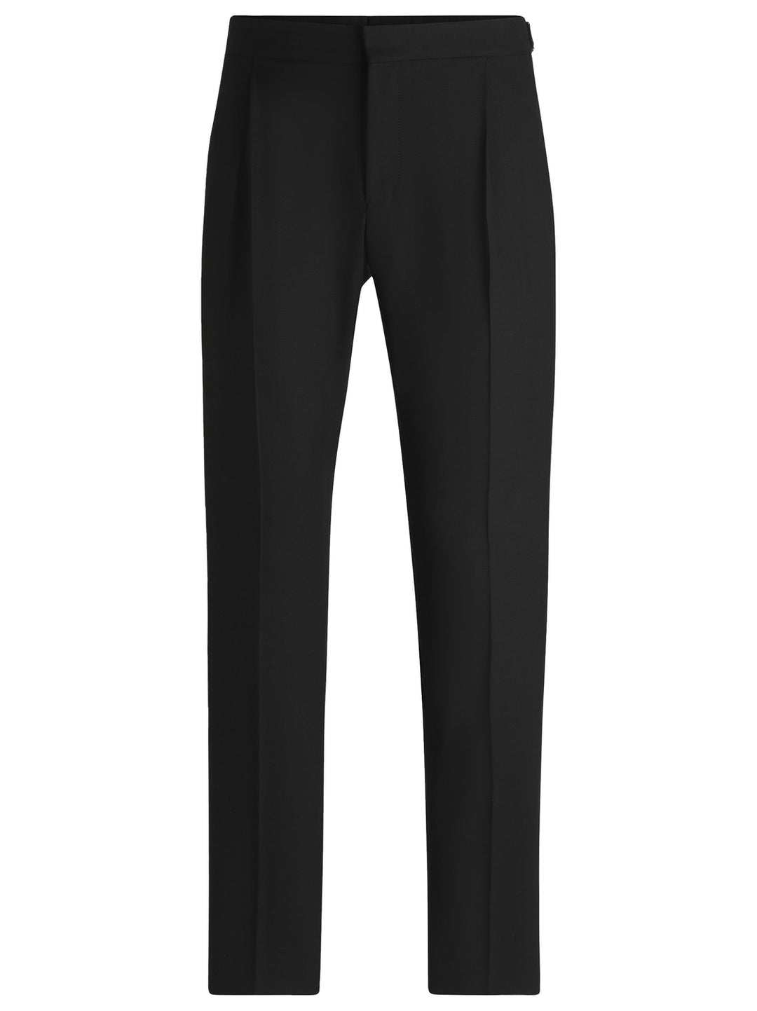 HUGO slim fit smoking pantalon-51% Wol<br />44% Polyester<br />5% Elastaan-HEREN GELEGENHEIDSKLEDING-Zwart
