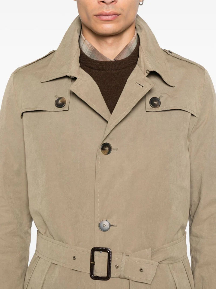 I’impermeabile Gilberto Belted Trench Coat – Beige-45% katoen, 39% polyester, 16% nylon-HEREN JASSEN & JACKS-Beige