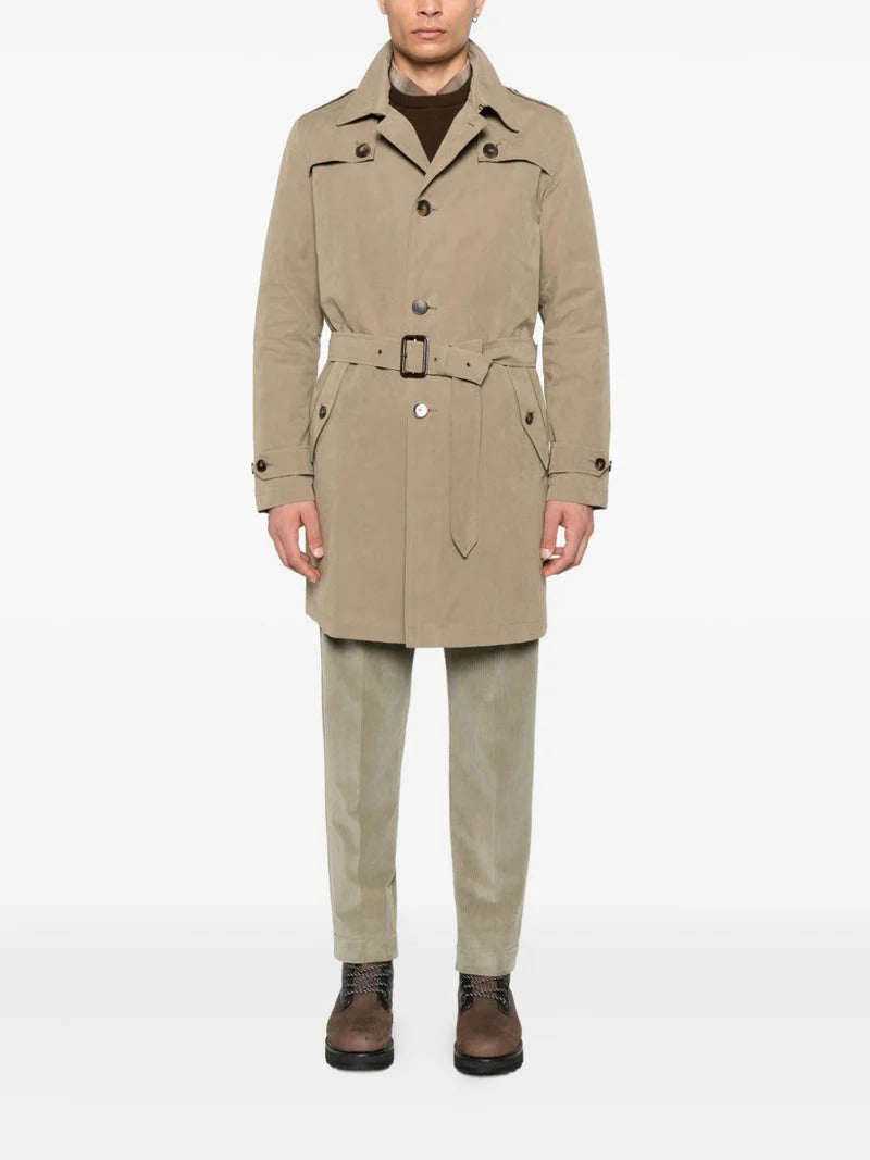 I’impermeabile Gilberto Belted Trench Coat – Beige-45% katoen, 39% polyester, 16% nylon-HEREN JASSEN & JACKS-Beige