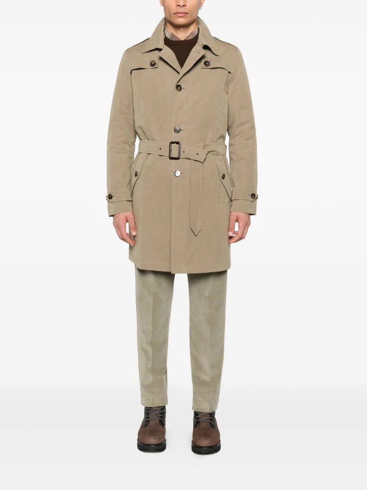 I’impermeabile Gilberto Belted Trench Coat – Beige-45% katoen, 39% polyester, 16% nylon-HEREN JASSEN & JACKS-Beige