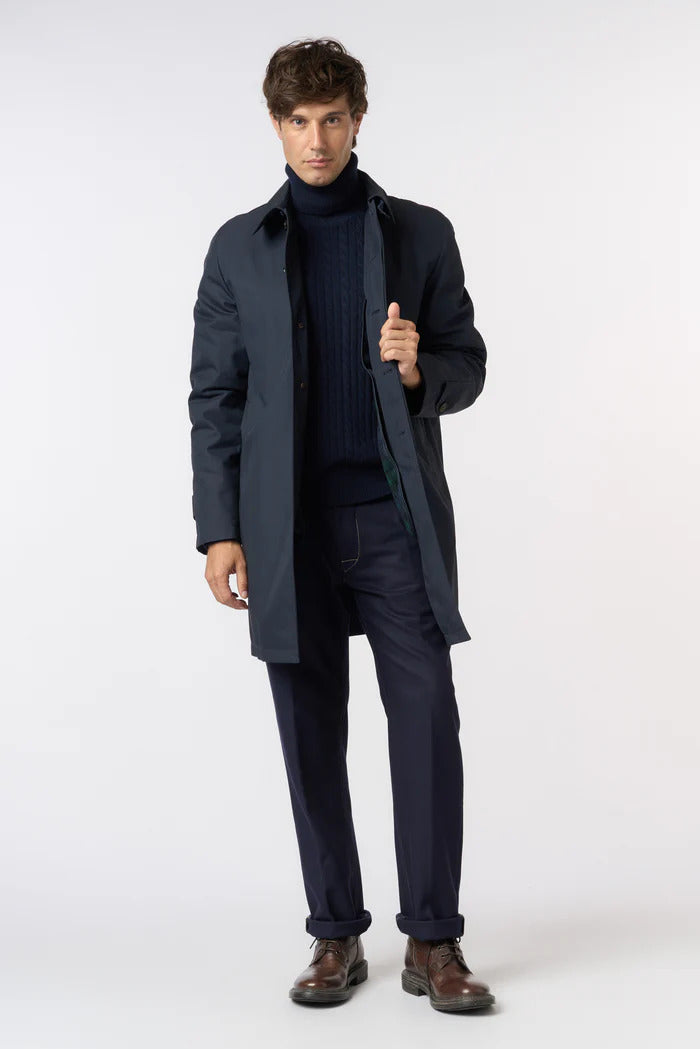 I’Impermeabile Martin+I Sportieve Jas – Blauw-67% katoen, 33% polyamide-HEREN JASSEN & JACKS-Blauw