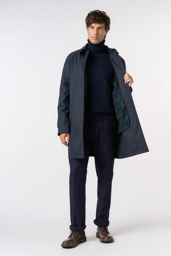 I’Impermeabile Martin+I Sportieve Jas – Blauw-67% katoen, 33% polyamide-HEREN JASSEN & JACKS-Blauw