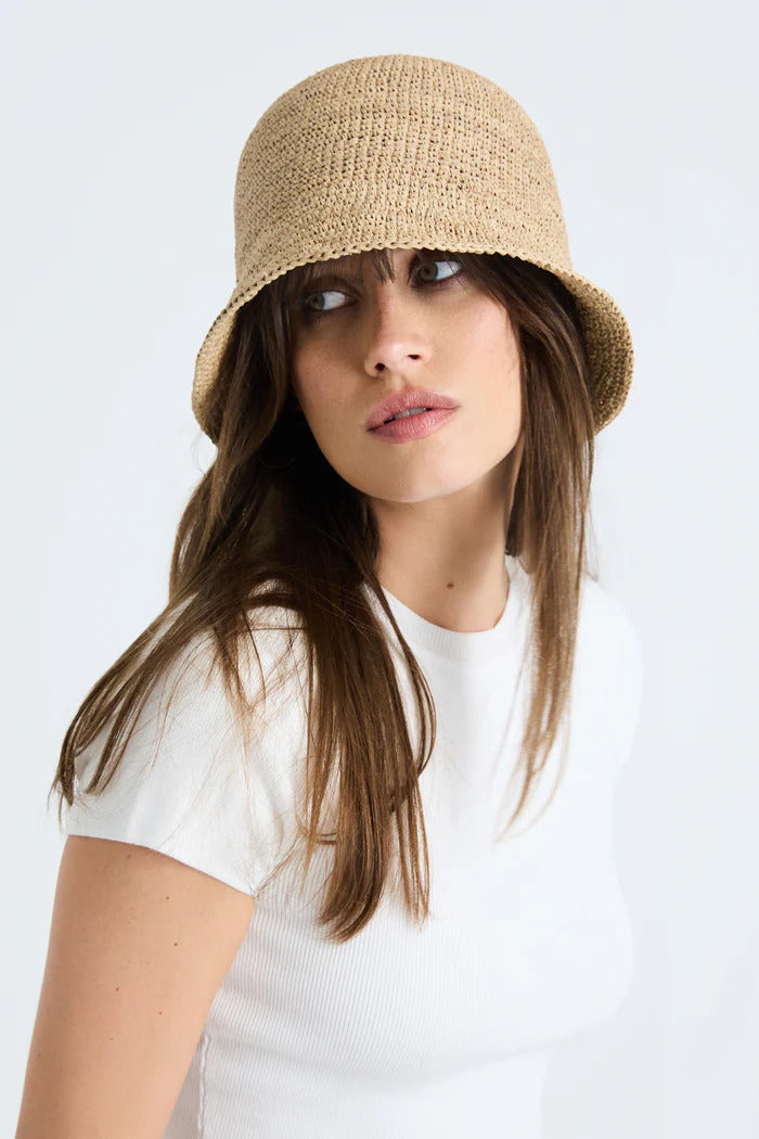 IBELIV Raffia Andao Hoed – Bruin-DAMES ACCESSOIRES-Bruin