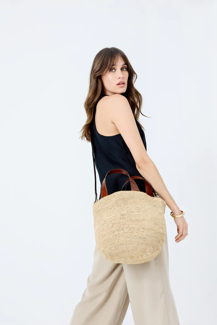 IBELIV Raffia Mirozy Tas – Bruin-DAMES ACCESSOIRES-Bruin
