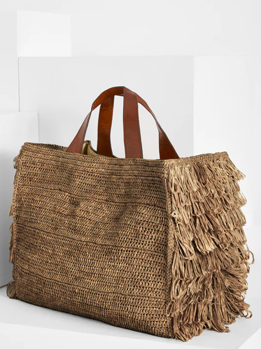 IBELIV Raffia Onja Tas – Bruin-DAMES ACCESSOIRES-Bruin