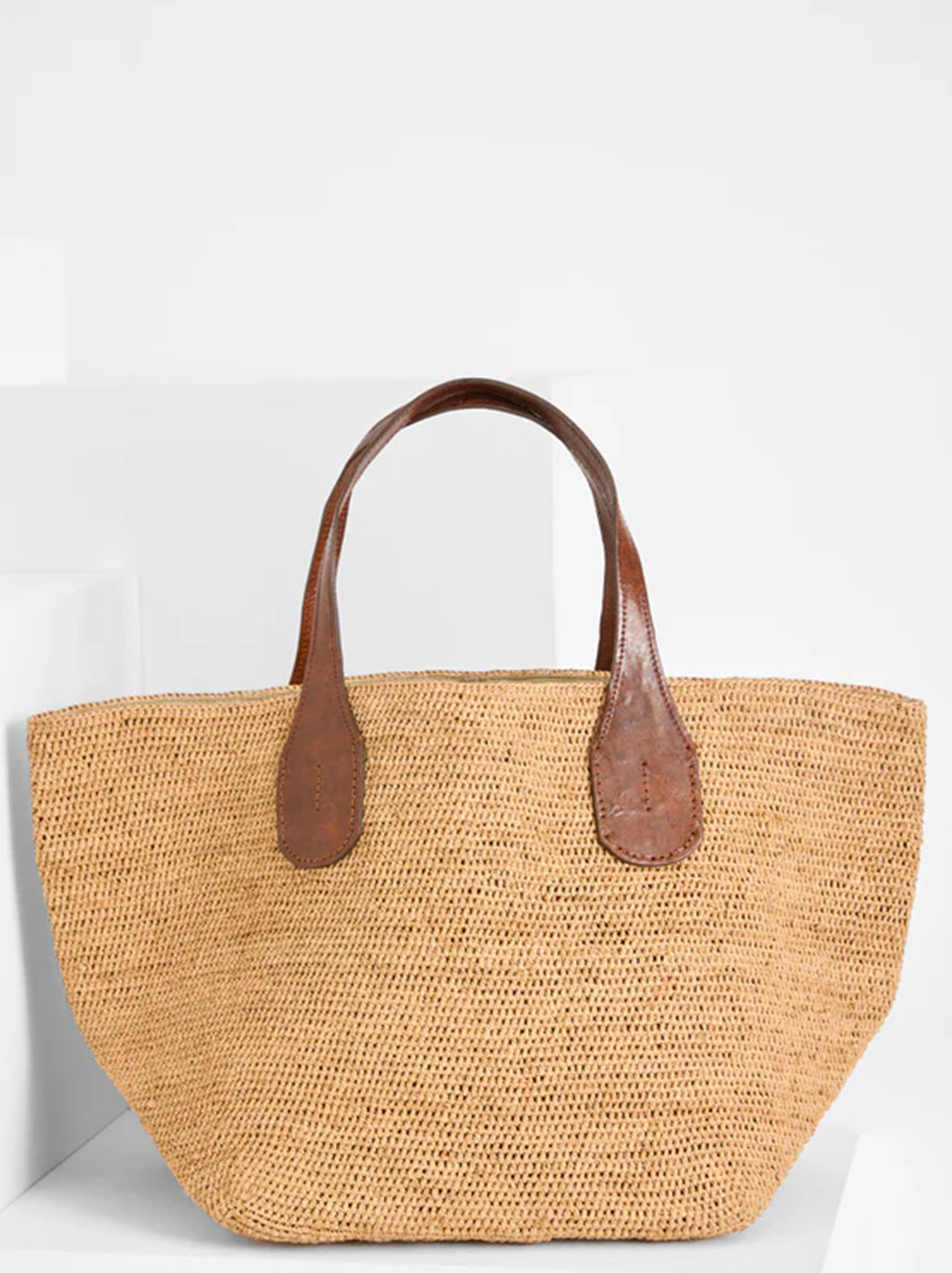 IBELIV Raffia Tokyo II Tas – Bruin-DAMES ACCESSOIRES-Bruin