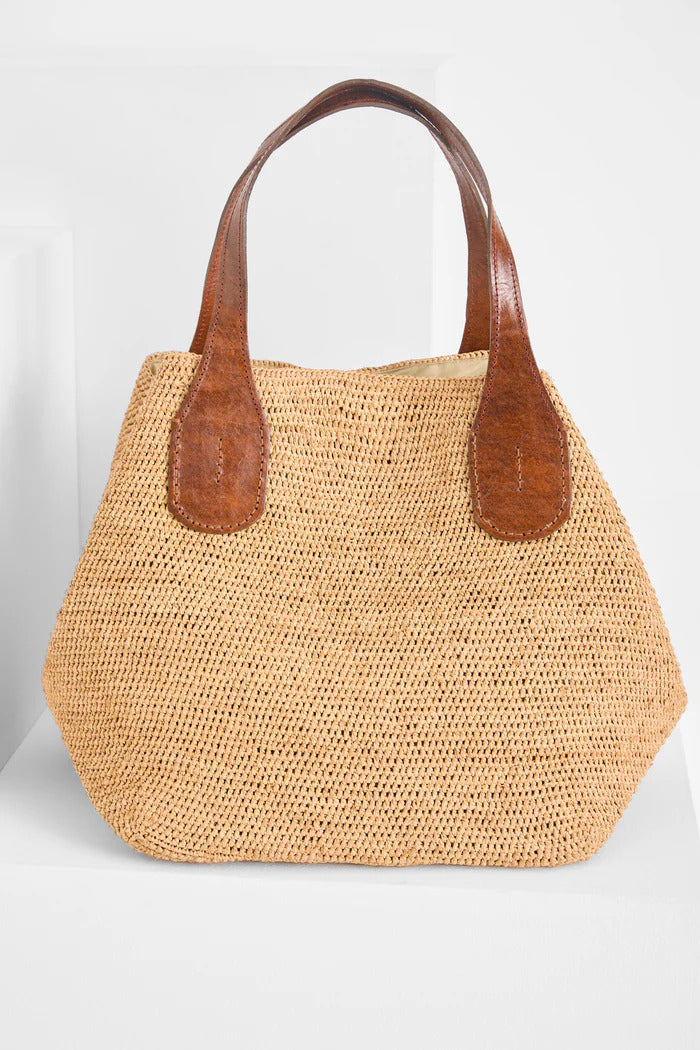 IBELIV Raffia Tokyo II Tas – Bruin-DAMES ACCESSOIRES-Bruin