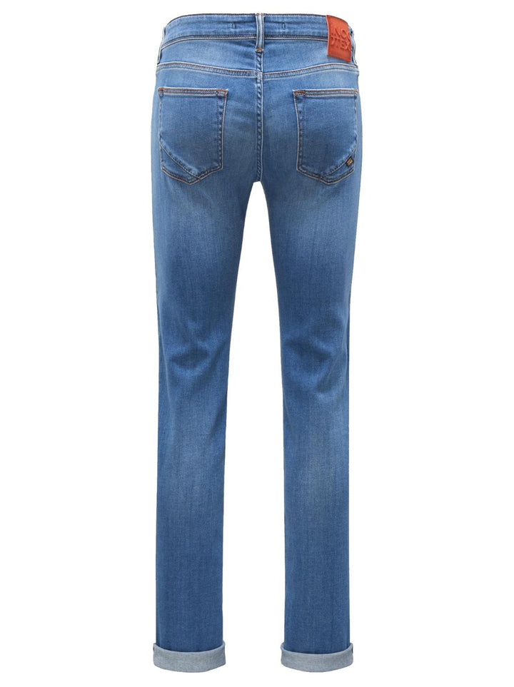 Incotex blue division slim fit-HEREN BROEKEN-Blauw