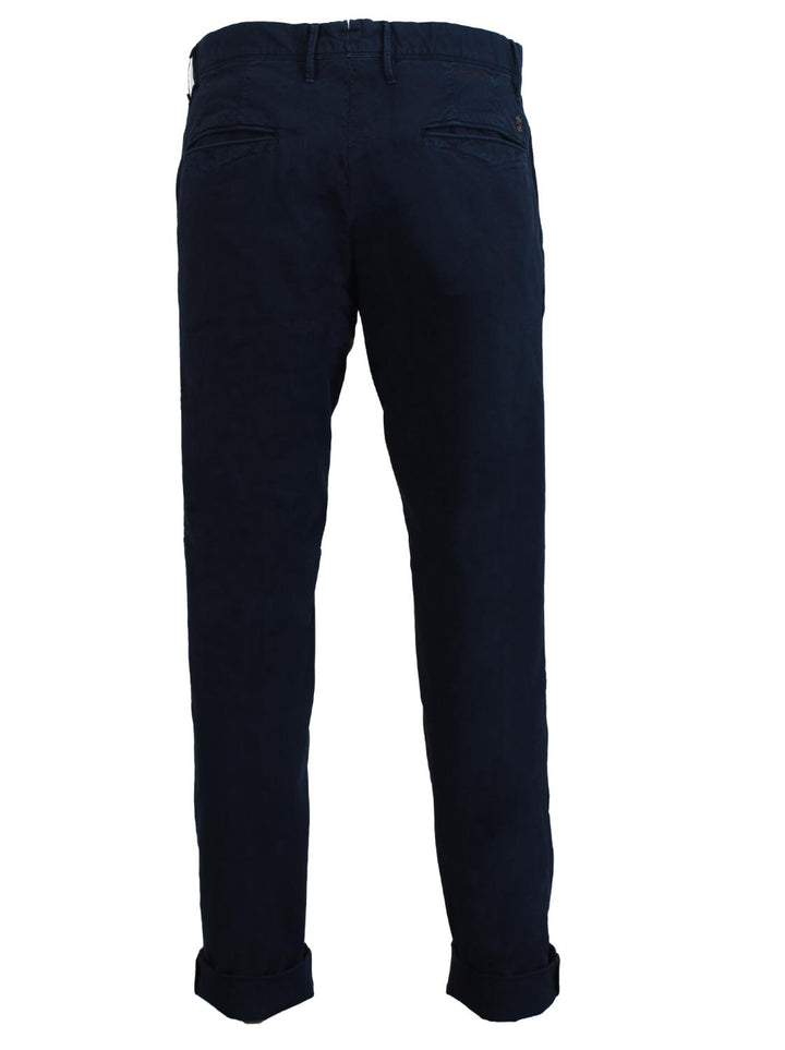 Incotex chino-96% katoen, 4% elastaan-HEREN BROEKEN-Blauw