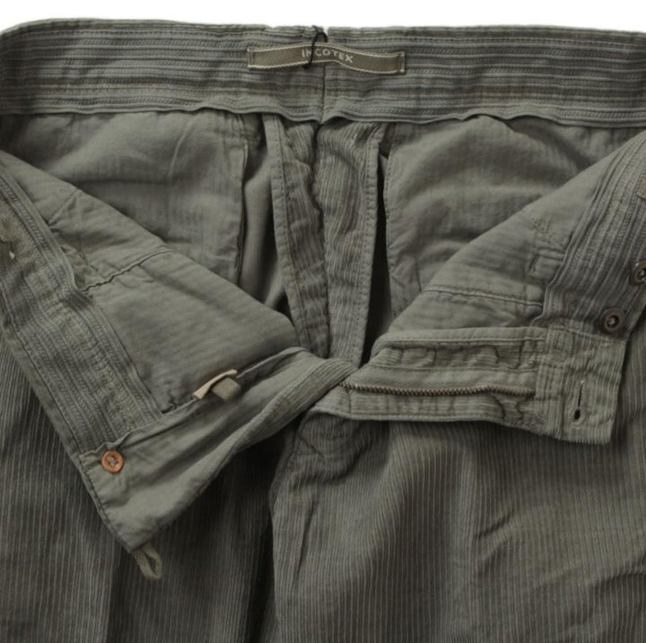 Incotex chino-97% katoen, 3% elasthaan-HEREN BROEKEN-Groen