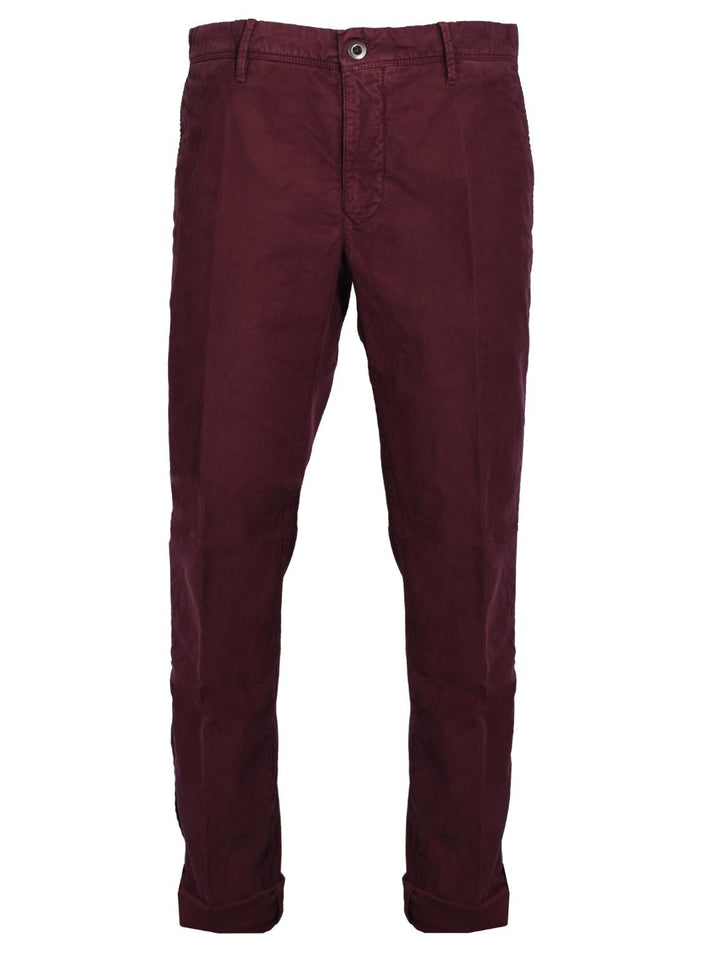 Incotex chino-98% katoen, 2% elasthaan-HEREN BROEKEN-Rood