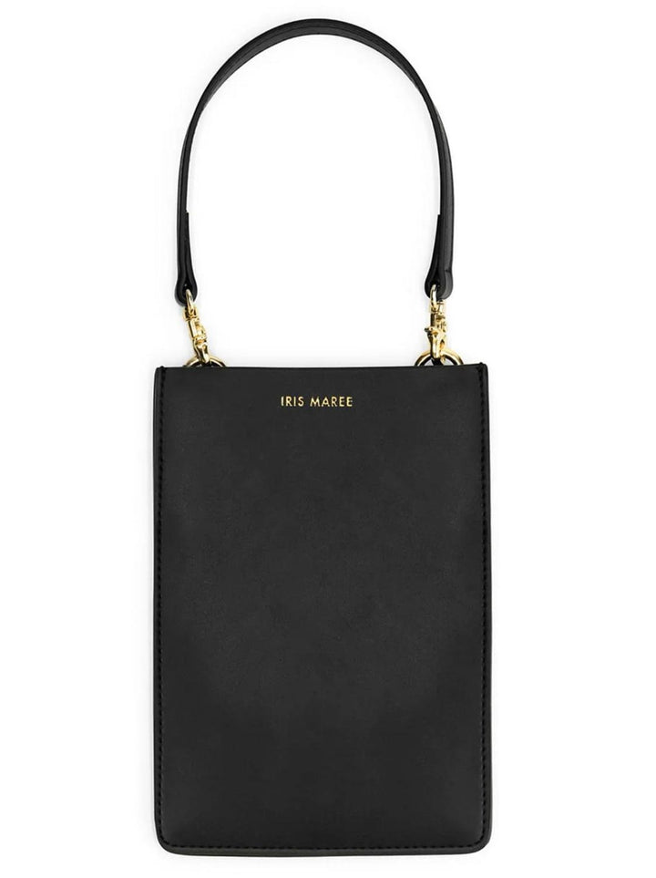 IRIS MAREE tas MERRY POUCH-Metallic Kayla-stof met voering van gerecycled katoen-DAMES ACCESSOIRES-Zwart