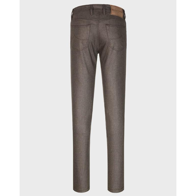 Jacob Cöhen 5-pocket BARD-99% wol, 1% elasthaan-HEREN BROEKEN-Bruin