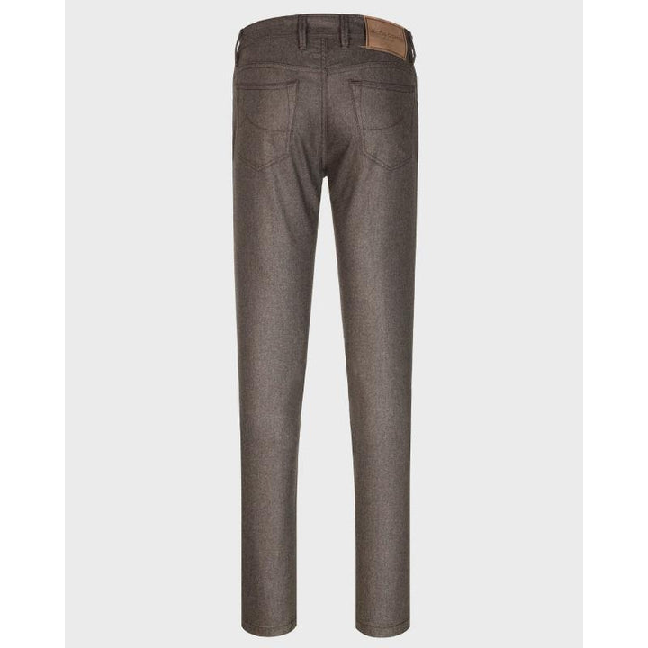 Jacob Cöhen 5-pocket BARD-99% wol, 1% elasthaan-HEREN BROEKEN-Bruin