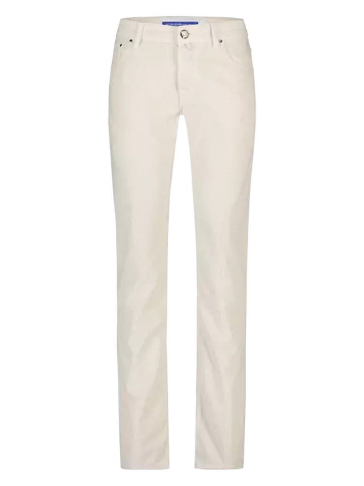 Jacob Cohen BARD 5-pocket broek-98% katoen<br />2% spandex-HEREN BROEKEN-Wit
