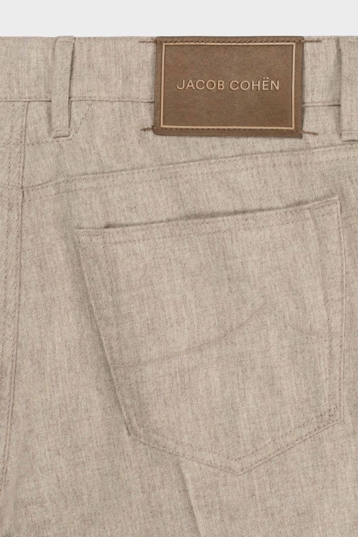 Jacob Cohën Bard Wollen Pantalon – Beige-99% wol, 1% elasthaan-HEREN BROEKEN-Beige