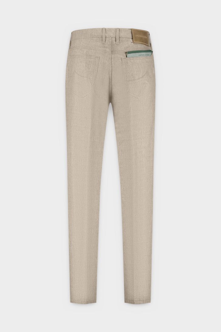 Jacob Cohën Bard Wollen Pantalon – Beige-99% wol, 1% elasthaan-HEREN BROEKEN-Beige