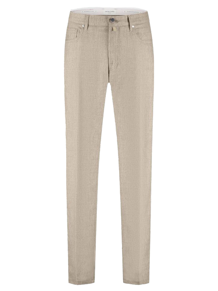 Jacob Cohën Bard Wollen Pantalon – Beige-99% wol, 1% elasthaan-HEREN BROEKEN-Beige