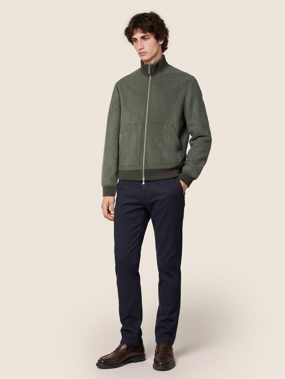 Jacob Cohën Bobby Chino – Blauw-49% katoen, 49% lyocell, 2% elasthaan-HEREN BROEKEN-Blauw