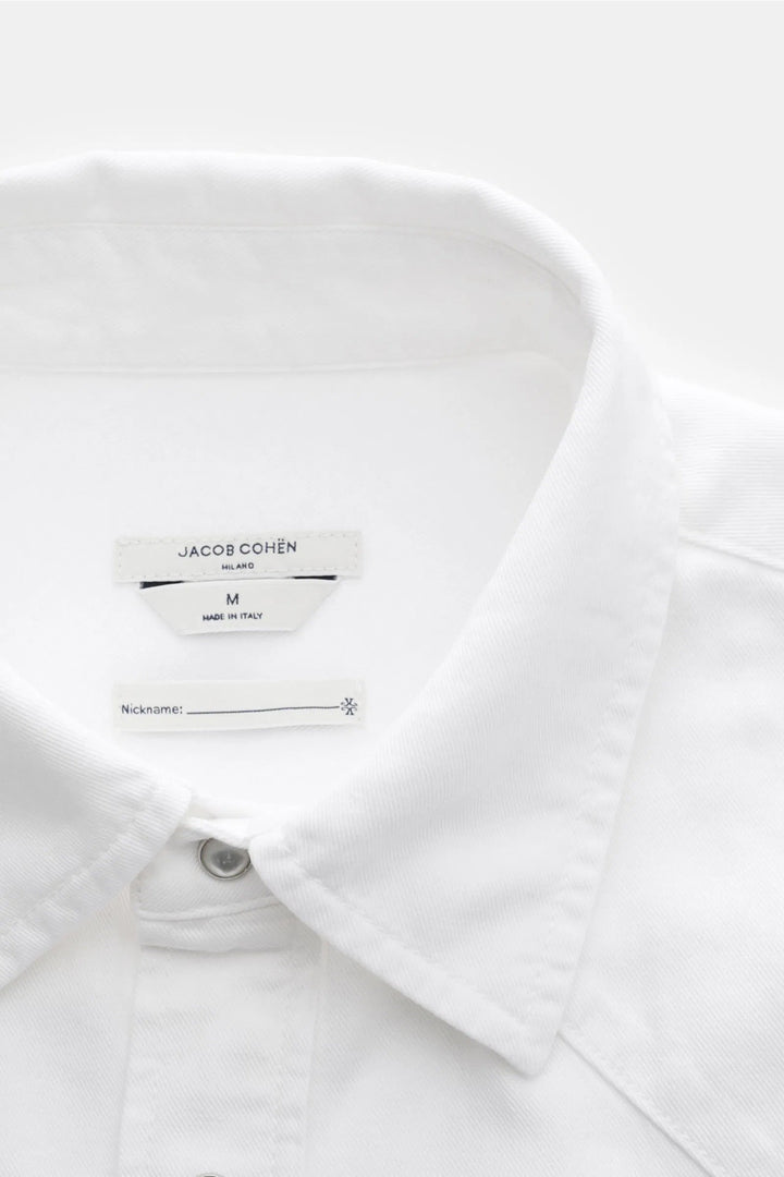 Jacob Cohën Denim Shirt – Wit-62% katoen, 19% lycra, 19% linnen-HEREN SHIRTS-Wit