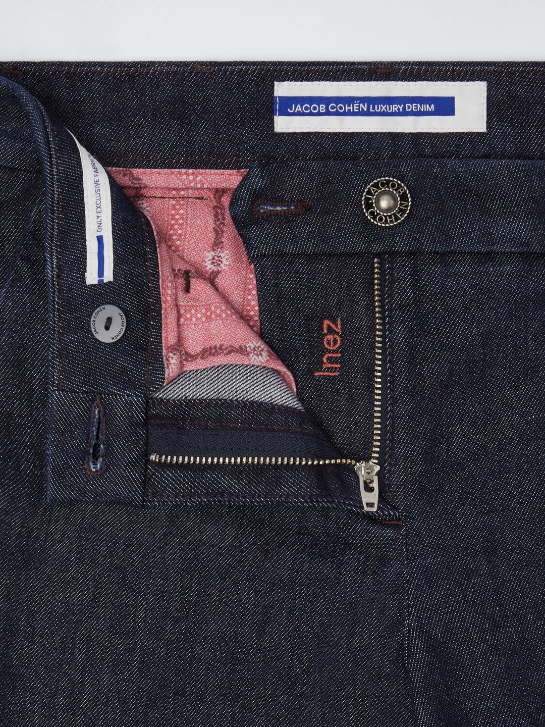 Jacob Cohen Inez katoen-lyocell jeans-79% katoen, 20% lyocell, 1% spandex-DAMES BROEKEN-Blauw