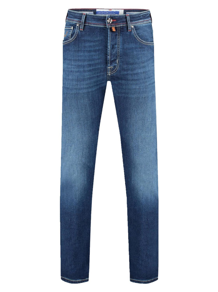 Jacob Cohen jeans EDUARD-92% katoen, 6% elastomultiester, 3% elasthaan-HEREN BROEKEN-Blauw