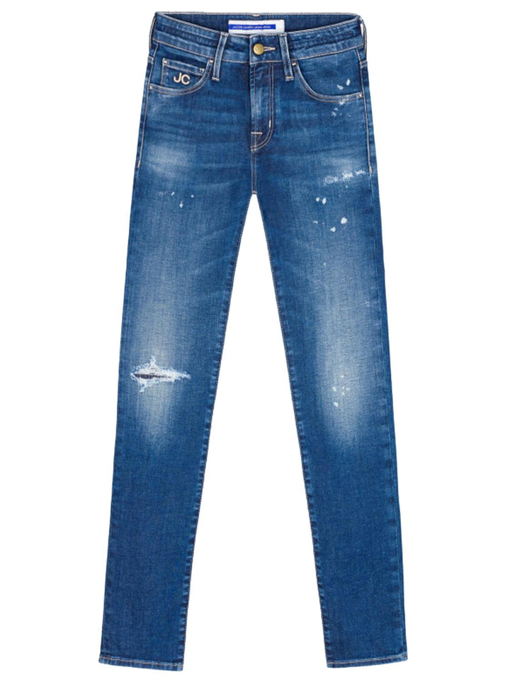 Jacob Cöhen jeans KIMBERLEY-92% katoen, 6% elastomultiester, 2% elasthaan-DAMES BROEKEN-Blauw