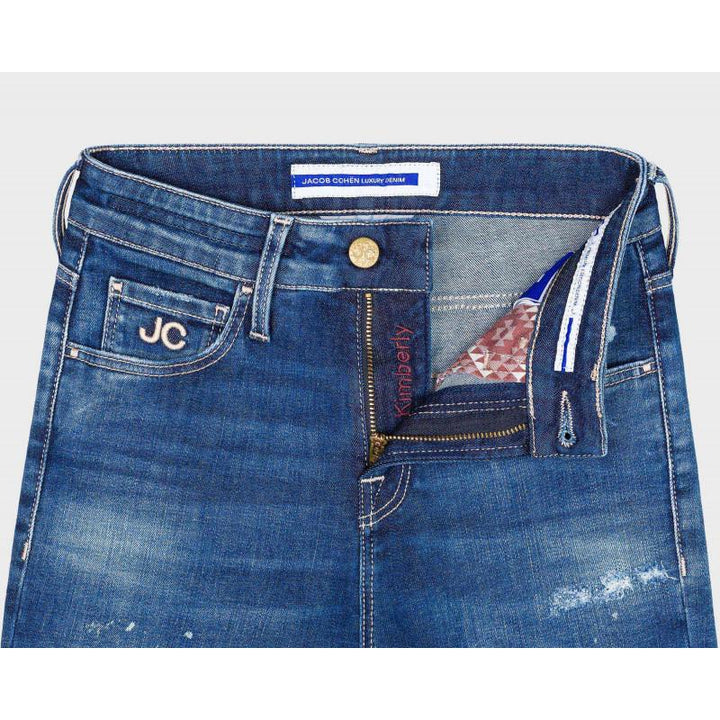 Jacob Cöhen jeans KIMBERLEY-92% katoen, 6% elastomultiester, 2% elasthaan-DAMES BROEKEN-Blauw