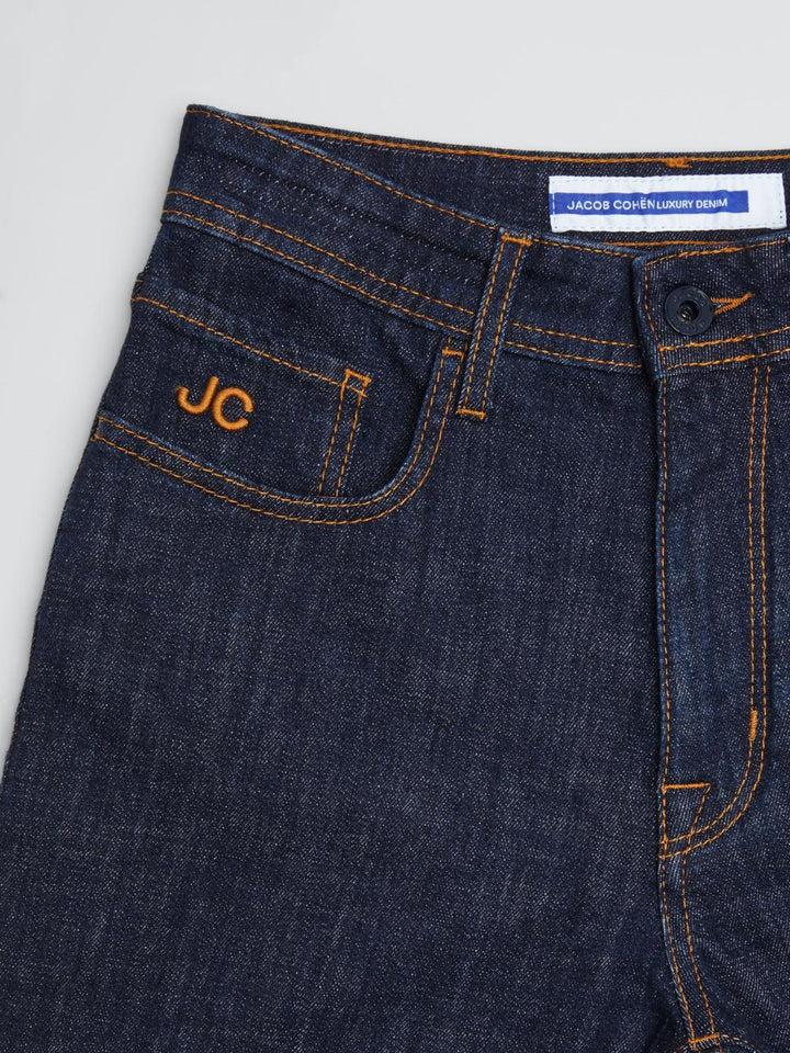 Jacob Cohen KATE straight fit-98% katoen, 2% elasthaan-DAMES BROEKEN-Blauw