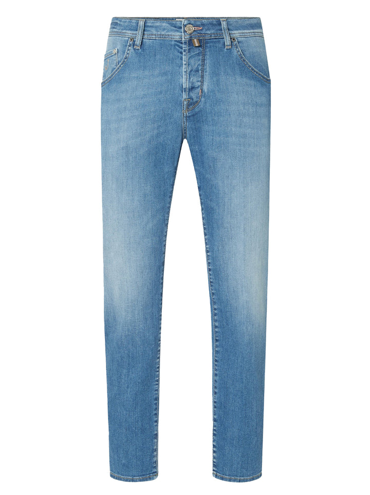 Jacob Cohën Nick 5‑Pocket Jeans – Blauw-92% katoen, 6% elastisch polyamide, 2% elastaan-HEREN BROEKEN-Blauw