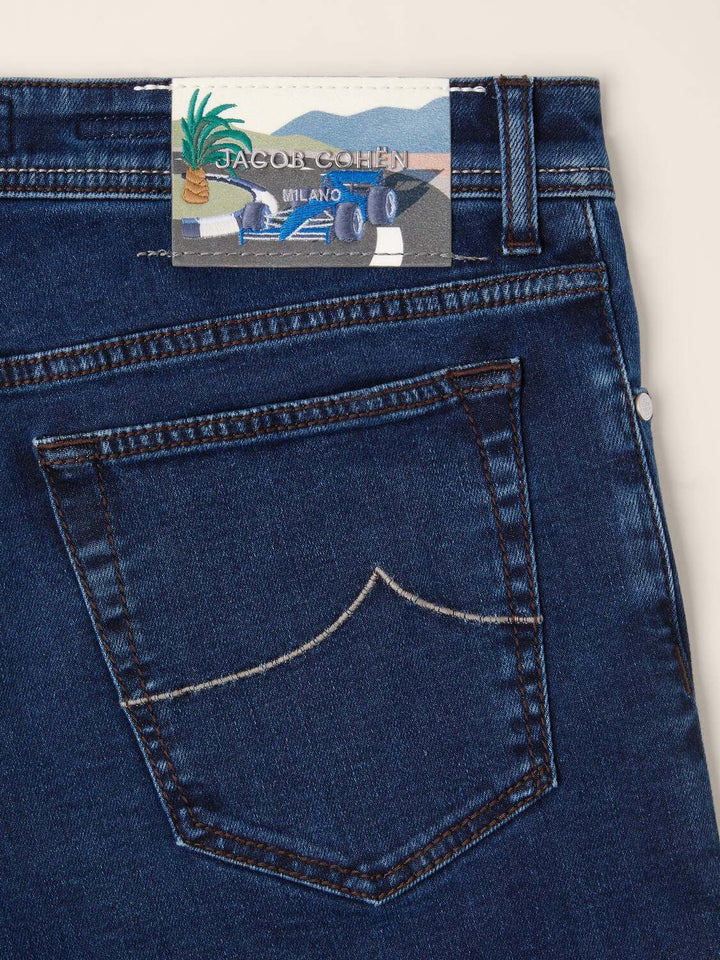 Jacob Cohën Nick Jeans – Blauw-81% katoen, 11% lyocell, 6% elastomultiester, 2% elasthaan-HEREN BROEKEN-Blauw