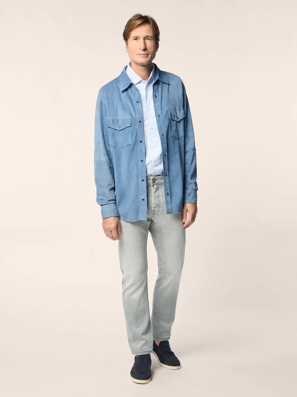 Jacob Cohën Nick slim fit 5 pocket – Grijs-92% katoen, 6% elastisch polyamide, 2% elastaan-HEREN BROEKEN-Grijs