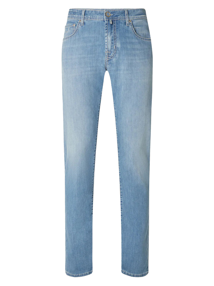 Jacob Cohën Nick Slim Fit Jeans – Blauw-72% katoen, 14% viscose, 12% polyester, 2% elastaan-HEREN BROEKEN-Blauw