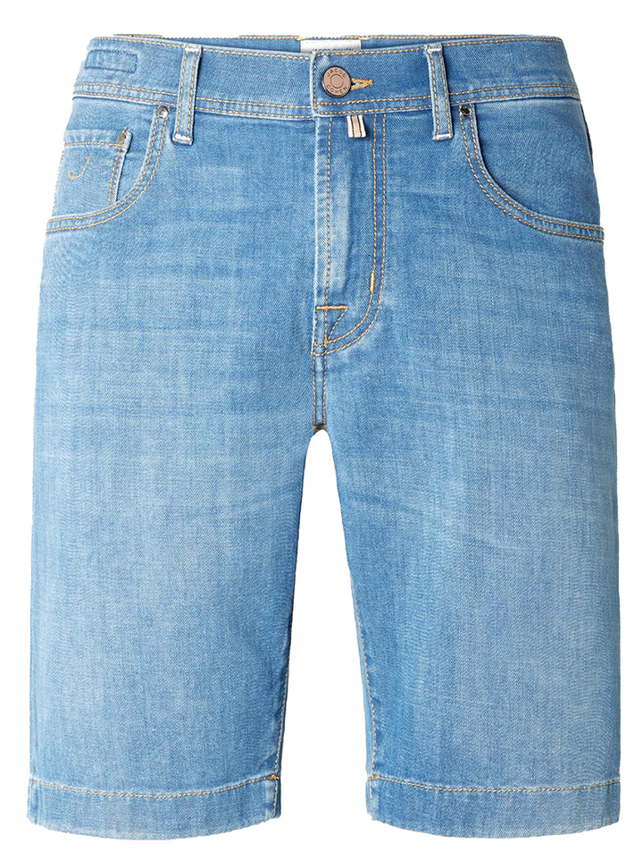 Jacob Cohën Nicolas Korte broek – Blauw-92% katoen, 6% elastisch polyamide, 2% elastaan-HEREN BROEKEN-Blauw