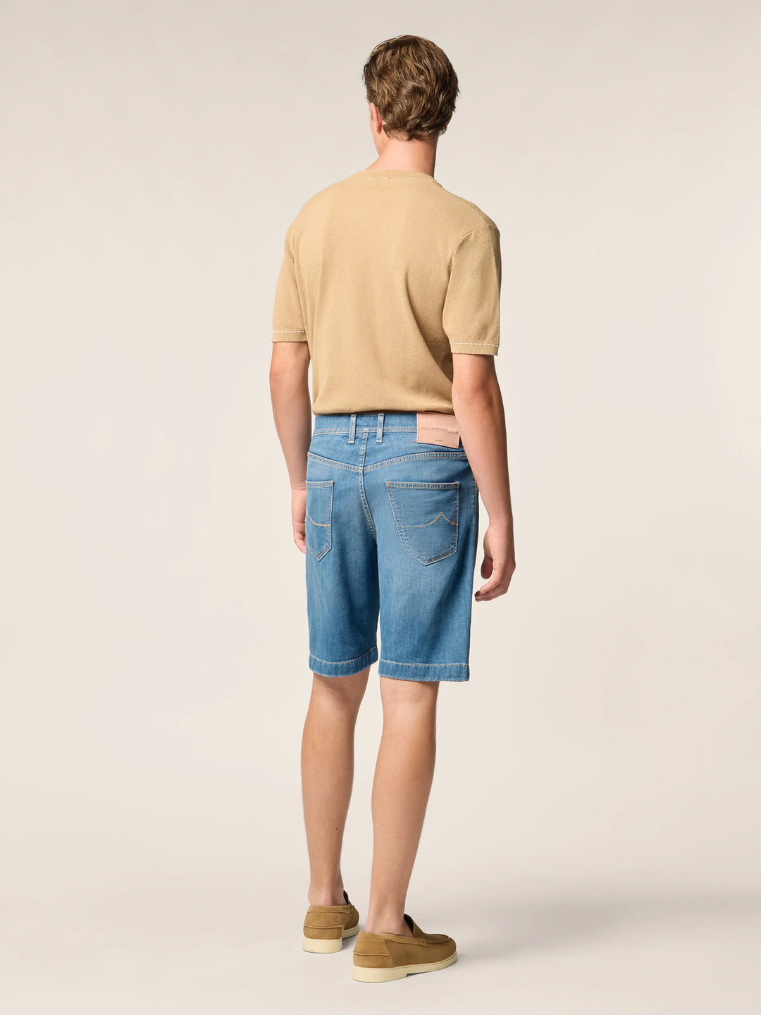 Jacob Cohën Nicolas Korte broek – Blauw-92% katoen, 6% elastisch polyamide, 2% elastaan-HEREN BROEKEN-Blauw