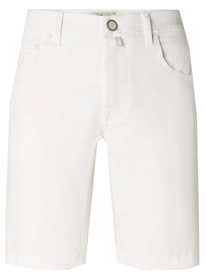 Jacob Cohën Nicolas Korte broek – Wit-93% katoen, 5% elastisch polyamide, 2% elastaan-HEREN BROEKEN-Room