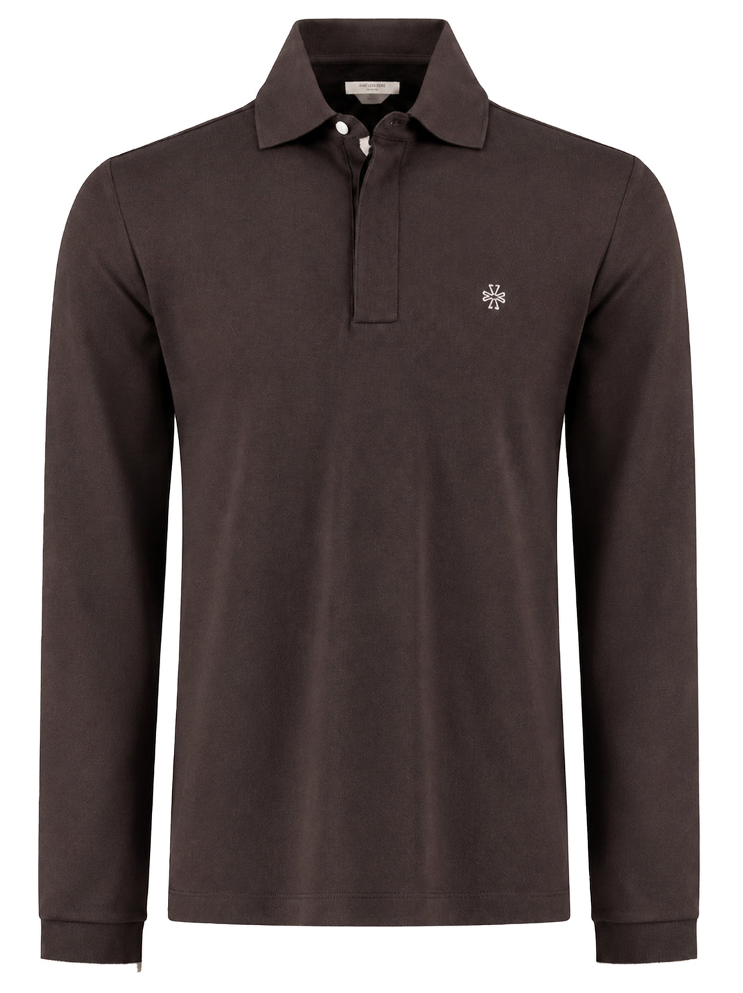 Jacob Cohën Polo met Lange Mouwen – Bruin-100% katoen-HEREN POLO'S & T-SHIRTS-Bruin
