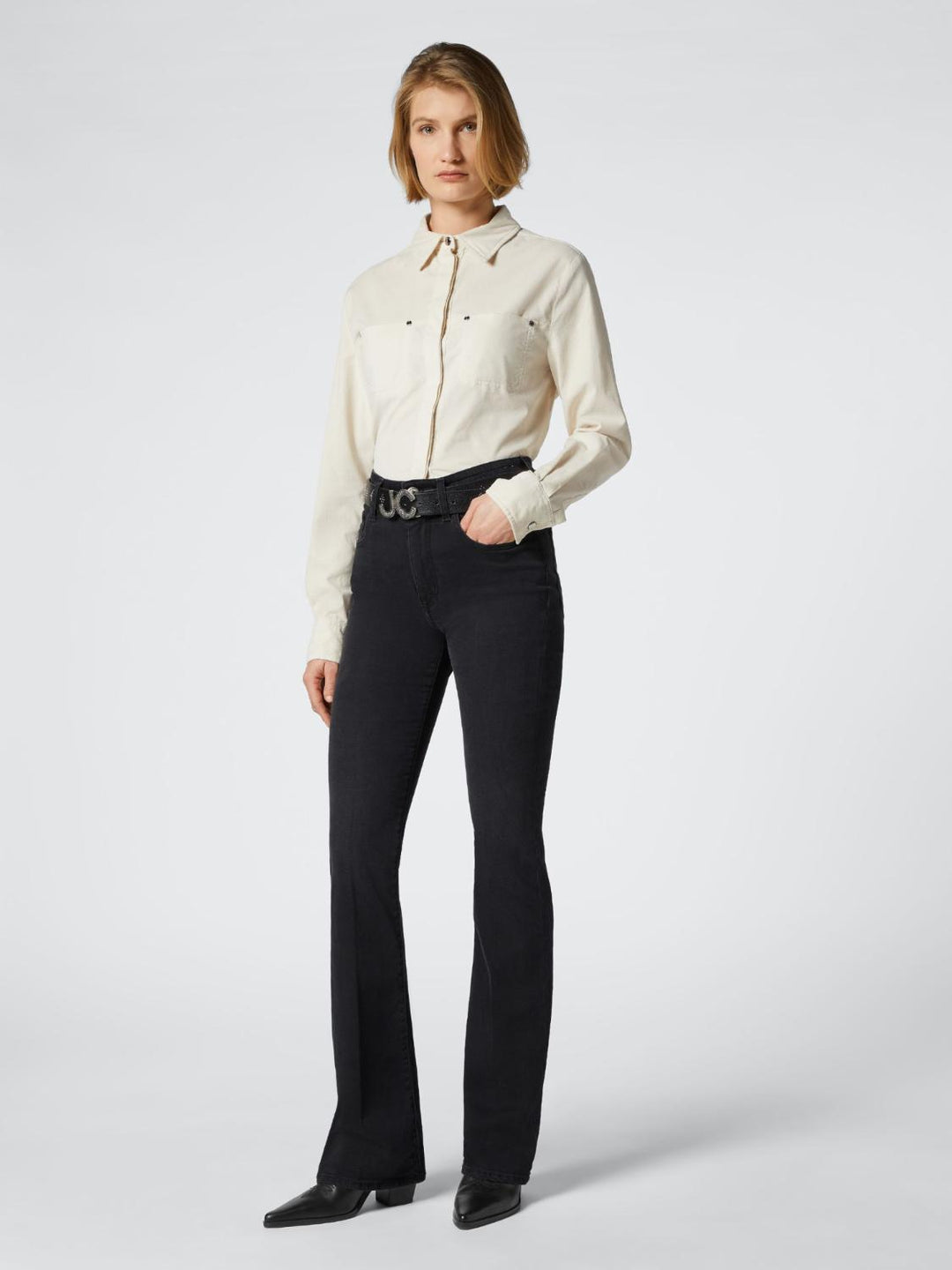 Jacob Cohen VIV bootcut jeans-93% katoen, 5% polyester, 2% elasthaan-DAMES BROEKEN-Zwart