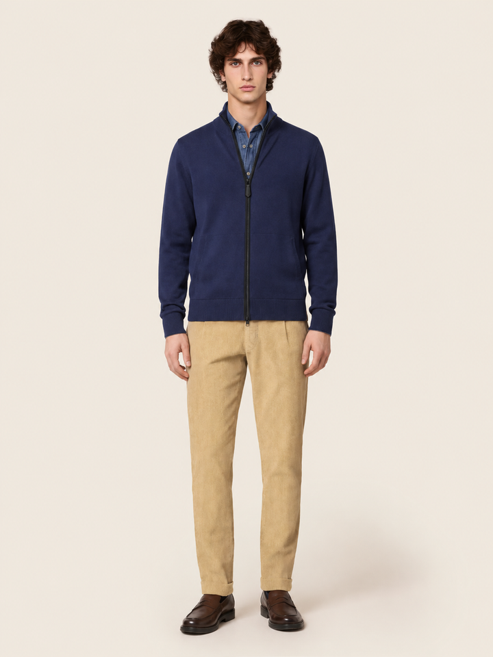 Jacob Cohën Wol Cashmere Vest – Blauw-90% wol, 10% kasjmier-HEREN TRUIEN & VESTEN-Blauw
