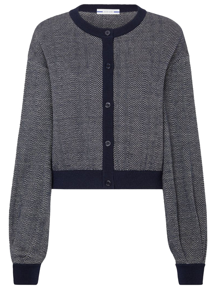 Jacob Cohen wol-linnen vestje-61% Wool<br />39% Linnen-DAMES TRUIEN & VESTEN-Blauw