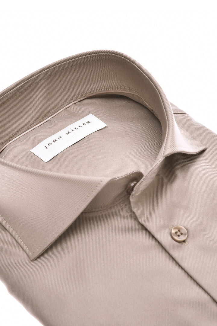 John Miller Business Shirt – Bruin-100% katoen-HEREN SHIRTS-Bruin