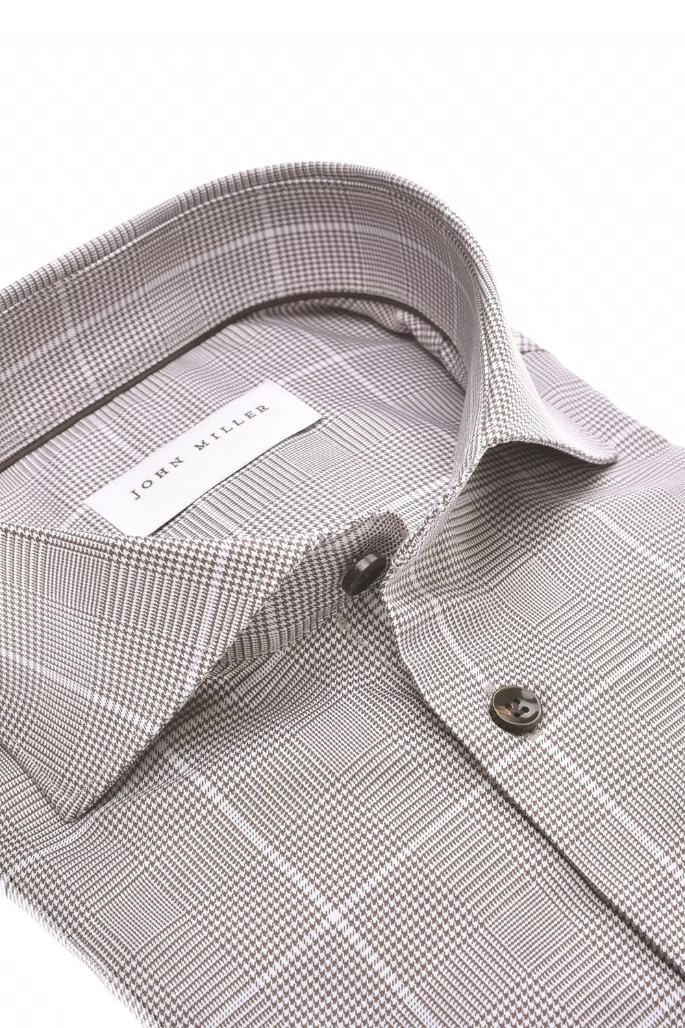 John Miller Business Shirt Bruin-100% katoen-HEREN SHIRTS-Bruin