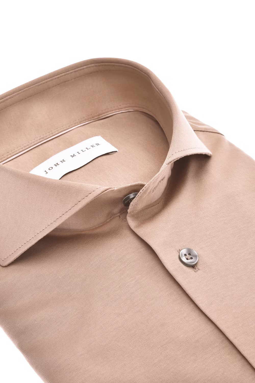 John Miller Casual Shirt Beige-100% katoen-HEREN SHIRTS-Beige