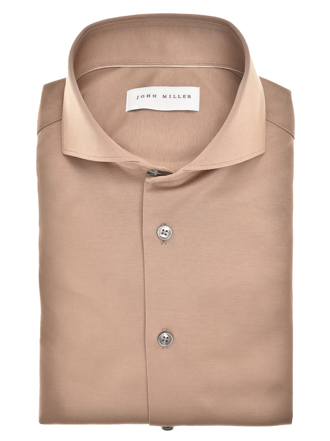John Miller Casual Shirt Beige-100% katoen-HEREN SHIRTS-Beige