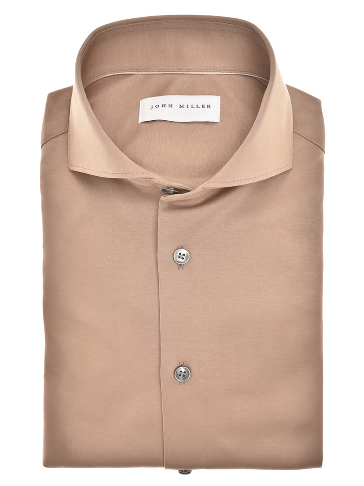 John Miller Casual Shirt Beige-100% katoen-HEREN SHIRTS-Beige