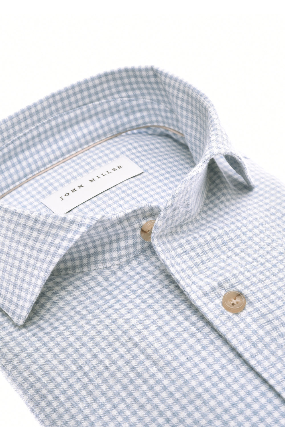 John Miller Casual Shirt slim fit – Blauw-100% katoen-HEREN SHIRTS-Blauw