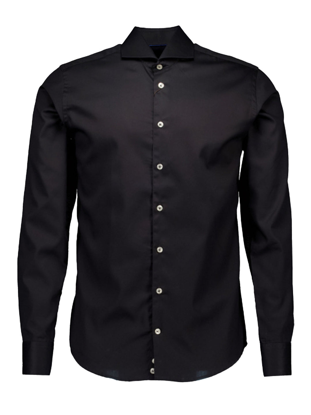 John Miller Extra Lange Mouw - Slim Fit-100% katoen-HEREN SHIRTS-Zwart