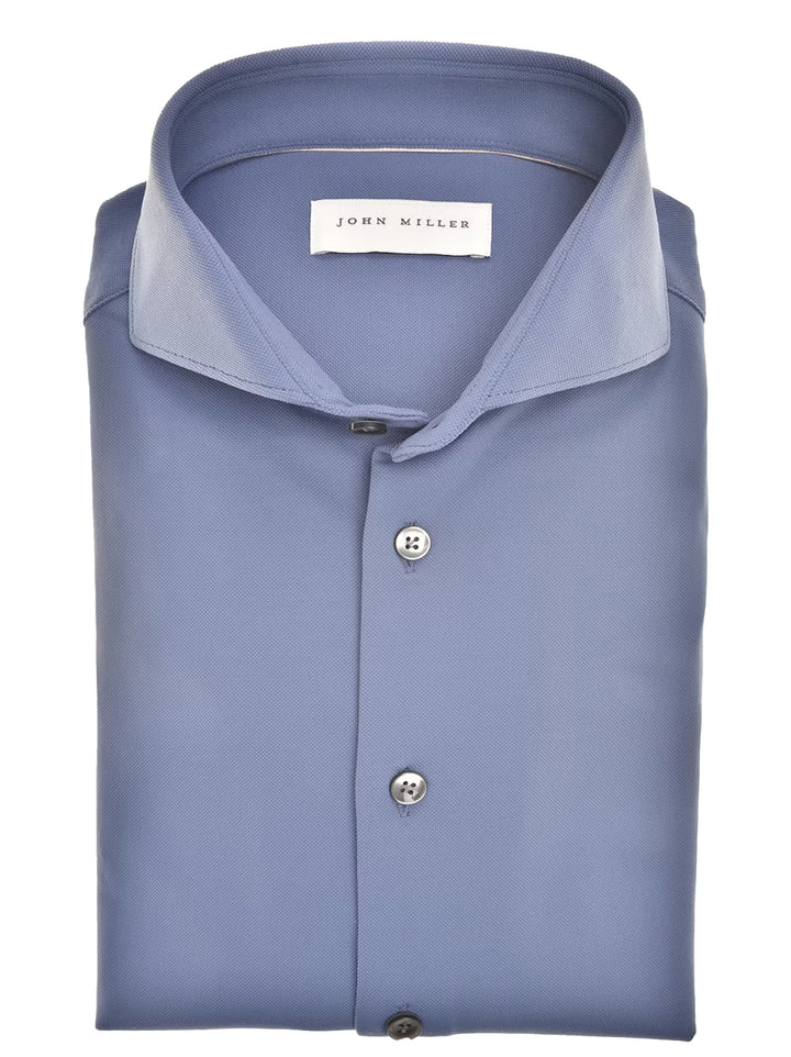 John Miller Hyperstretch Business Shirt – Blauw-89% polyamide, 11% elasthaan-HEREN SHIRTS-Blauw